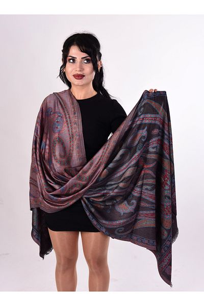 K&B PASHMINA Γυναικείο μαύρο κασμίρ σάλι K&B