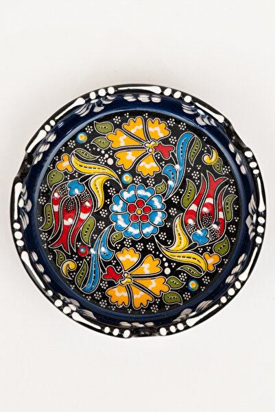 Sarn Patterned Round Ceramic Ash Plate 1 Piece