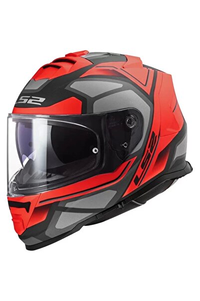LS2 STORM FASTER MAT KIRMIZI-TITANIUM KASK