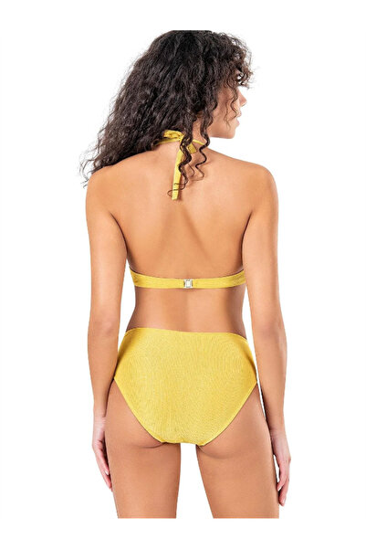 Endeep Kadın Ön Büzgü Detaylı Kahverengi Bikini Altı