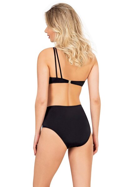 Endeep Women's Black High Waist Bikini Bottom with Chain Accessories