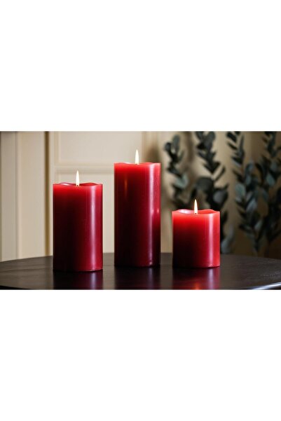 Pars Soya Parafinli KIRMIZI 1 ADET 140-150 Saat Yanma Süreli Çap:7 Cm Boy:20 Silindir Blok Mum KIRMIZI