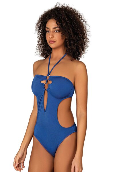 Endeep Kadın Halka Aksesuarlı Boyundan Bağlamalı Mayokini