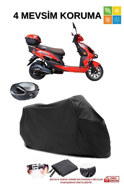 AutoEN ARORA Zr5 ARKA ÇANTA UYUMLU SU GEÇİRMEZ SİYAH MOTOSİKLET ÖRTÜSÜ