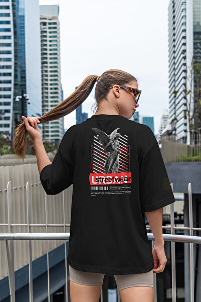 cc collection Tricou supradimensionat pentru femei, cu imprimeu urban pe spate