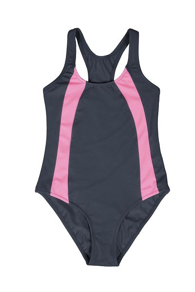 Endeep Girl's Piece Gray Swimming Athlete Swimsuit