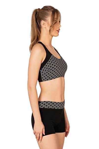 Endeep Kadın Şortlu Desenli Bikini Takımı