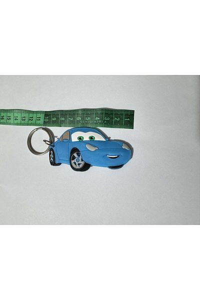 Herşey Nota Blue Sally - Keychain with Cute Lightning Mcqueen Car Figure