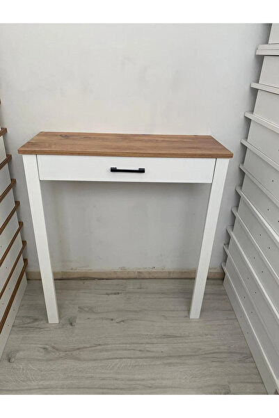 CFA DEKOR ÜSTÜ CEVİZ KAHVE KÖŞESİ MASASI (70x30x92)