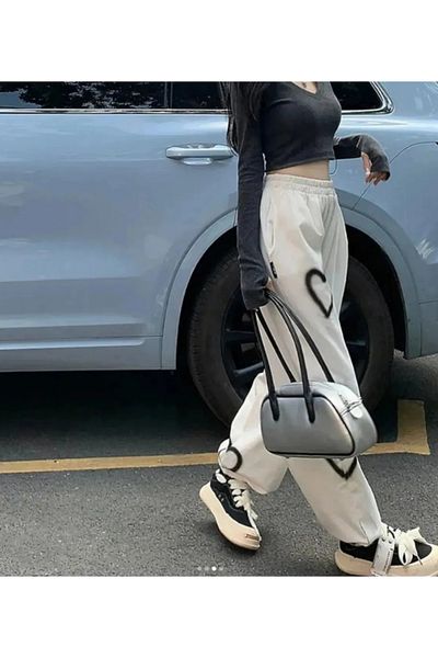DENİKK Yudoowear μοτίβο καρδιάς λευκό sweat παντελόνι