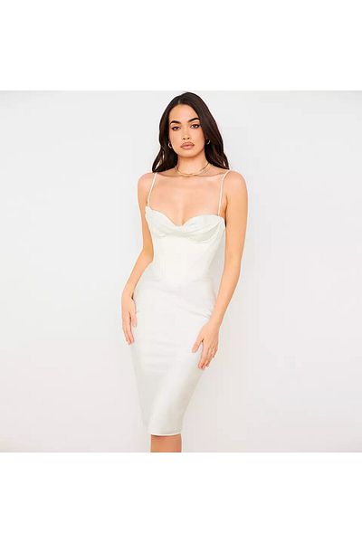 MODATALİKA Modatalika Women's Corseted Low-cut Detailed Evening Dress