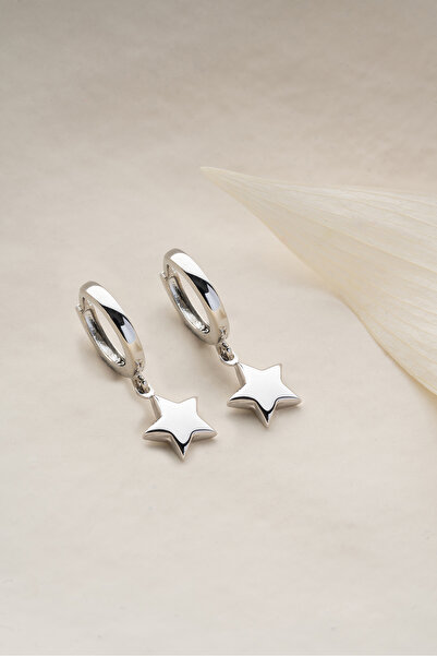 Silvano Jewelry 925 Ayar Gümüş Yıldız Taşsız Küpe