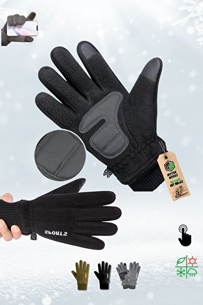 Motiva Polar Kışlık Bisiklet Motosiklet Outdoor Kamp Soğuk Hava Eldiveni Doku...