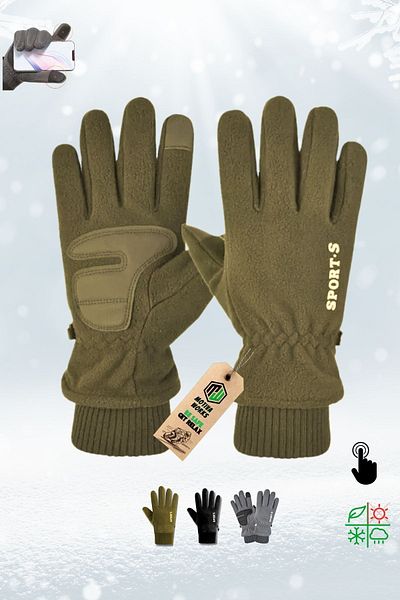 Motiva Fleece Winter Gloves - Cycling, Motorcycle, Outdoor Camping, Cold Weather Touch
