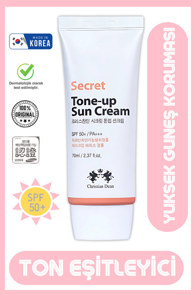 CHRISTIAN DEAN Ton Eşitleyici Kore Güneş Kremi Vitamin C Pembe Ton Bitkisel Secret Tone-up Sun Cream Spf50 Ikore