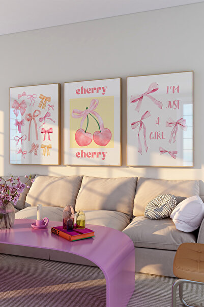 Vinca Prints 3'lü Poster Seti, Estetik Duvar Posteri Seti, Çerçevesiz Poster