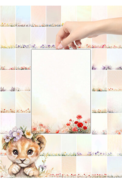 Ficksy ورق ملاحظات على شكل زهرة مقاس A5 - 50 ورقة مختلفة