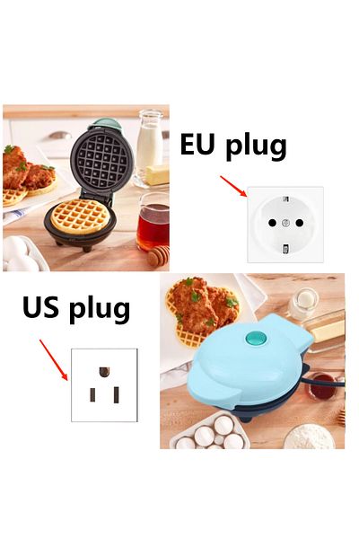 Choice Eu 1 Blue Mini Multifunctional Electric Waffle Maker, Sandwich Cake Oven, Breakfast Mold, Kitchen Su