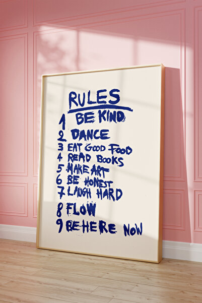 Genel Markalar Home Rules Poster, Estetik Ev Dekorasyon Posteri /çerçevesiz