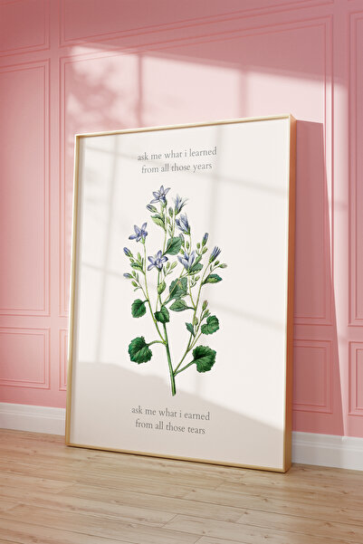 Vinca Prints Flowers Poster, Taylor Swift Lyrics Poster, Çiçek Desenli Poster...
