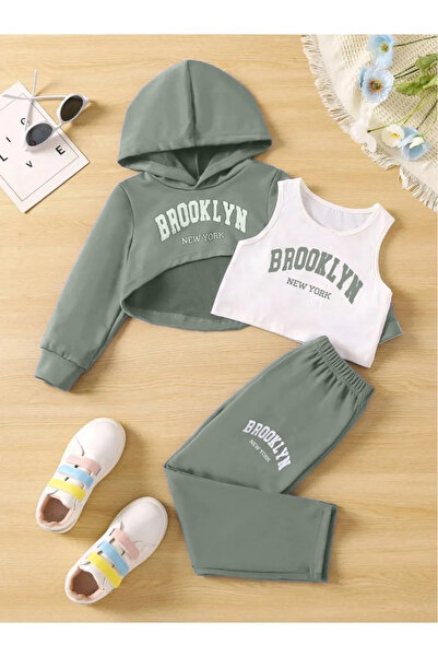 npLStore Dječji Štampano 3-dijelni set dukseva Skraćeni kroj i trenirki