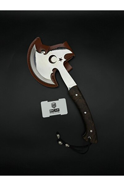 MT BIÇAK MAĞAZASI 4116 PASLANMAZ ALMAN ÇELİĞİ CEVİZ KABZE AY YILDIZ DESENLİ K...