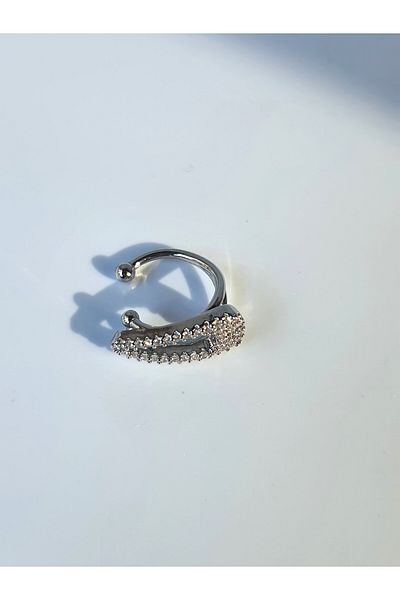 kurukafagift Buckle Shaped Zircon Stone Compression Earcuff Cartilage Single Earring