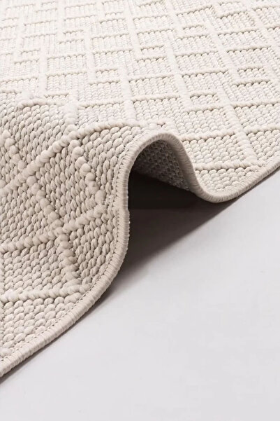 VEJA HOME Begonıa Bukleli Bej Yumuşak Dokulu Halı Kilim Salon Mutfak Koridor ...