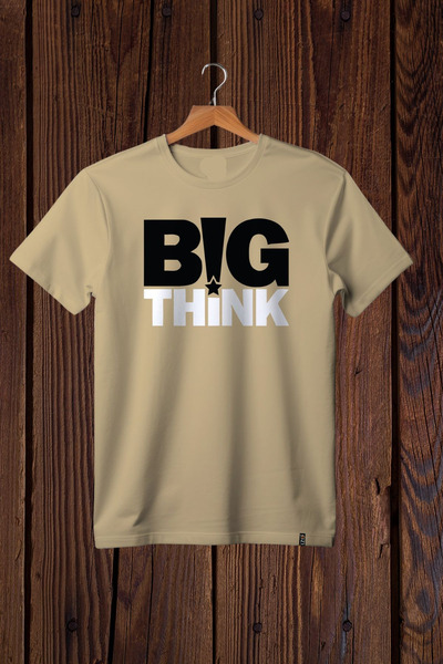 FECCY Βαμβακερό μπλουζάκι Big Think Μπεζ Oversize