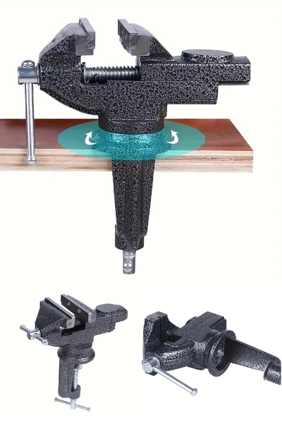 BİTERSE 60 Mm Dökme Demir Tezgah Mengenesi 360 Derece Döner Tabanlı