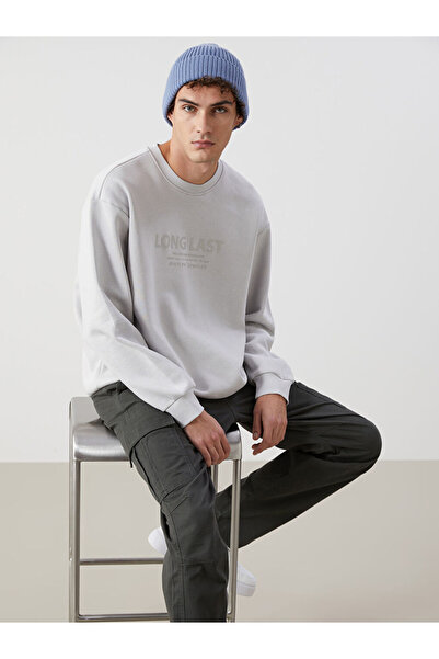 LC Waikiki Crew Neck Printed Men's Thick Sweatshirt