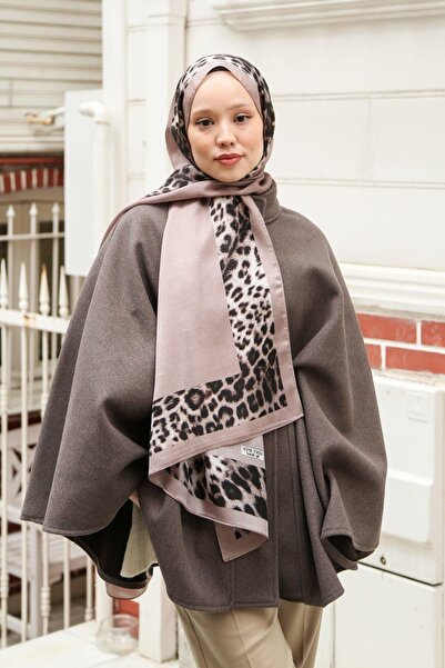 Hint İpek Λαμπερό μονόχρωμο Leopard Transition Μεταξένιο Σάλι