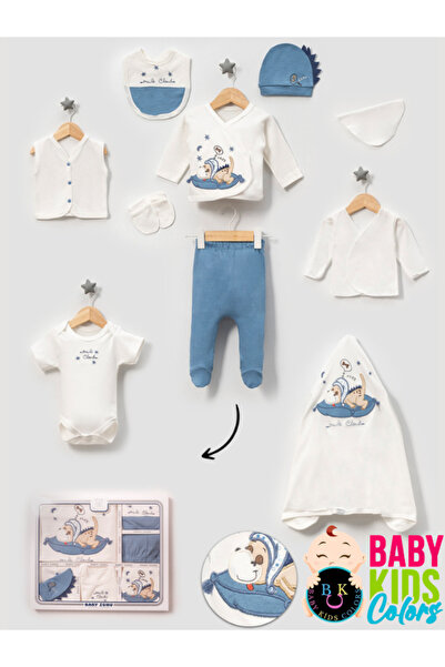 baby kids colors Kutulu - Erkek Yenidoğan Kıyafetleri 10'lu Hastane Çıkış Set...