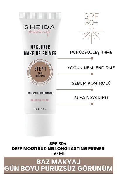 Sheida Moisturizing Makeup Base Makeup Base with Smooth Appearance Spf30 Sun Protection Effective - 50ml