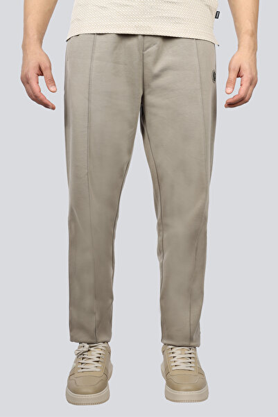 BOSS Erkek Beli Lastikli Pileli Normal Kesim Dokuma Kumaş Bej Eşofman Altı 50530982-334