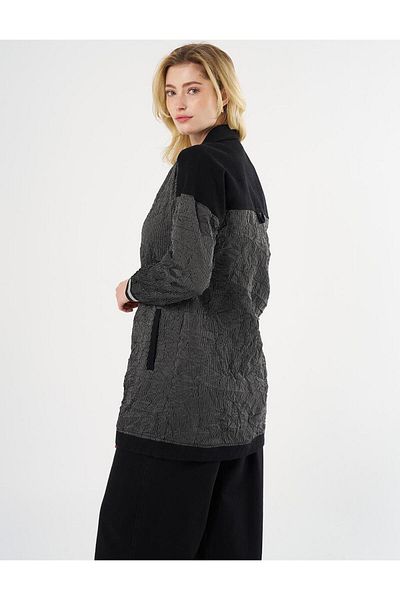 Kayra Jachetă Garnish Denim cu aspect șifonat Negru