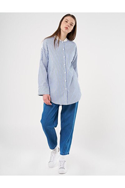 Kayra Pamuk Karışımlı Tek Cepli Tunik İndigo