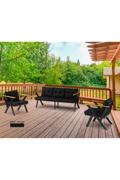 Dekoroom's Zeta 3 1 1 Pofuduk Balkon Takımı, Bahçe Mobilyası, Çay Seti, Kafe ...