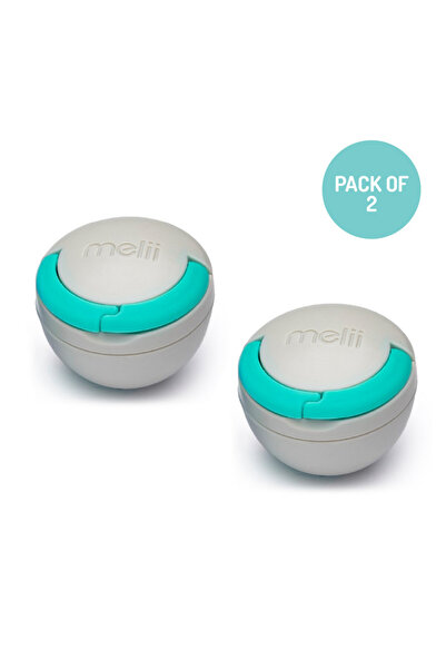Melii علبة حامل اللهاية خالية من مادة BPA، عبوة رمادية من قطعتين