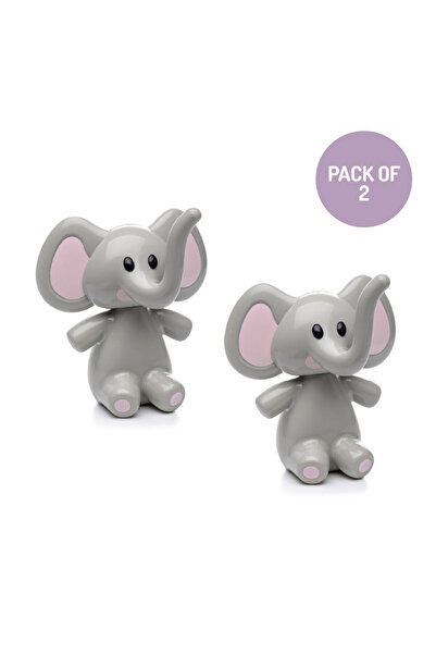 Melii حامل مصاصة على شكل فيل - آذان وردية - عبوة من قطعتين