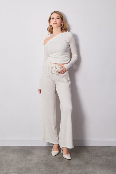 Fulla Moda Μπλούζα με λαιμόκοψη από ύφασμα Bürümcük