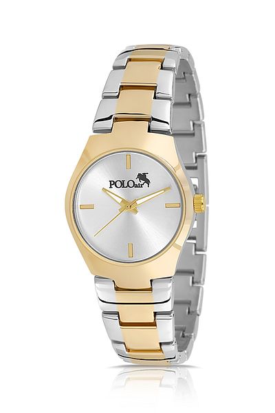Polo Air ساعة يد نسائية باللون الذهبي والفضي - PL-1496B4x