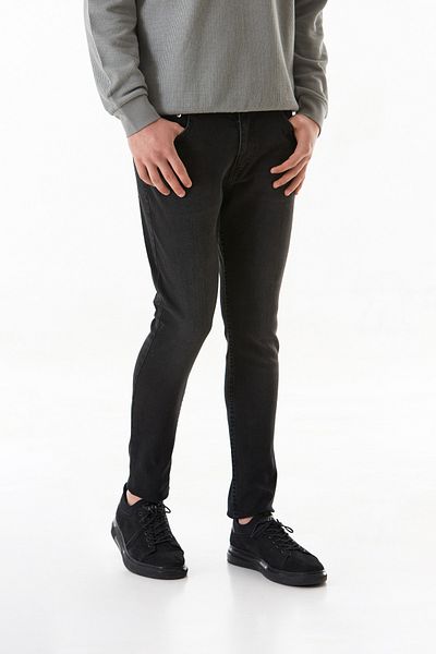 Fulla Moda Ίσιο τζιν παντελόνι με φερμουάρ