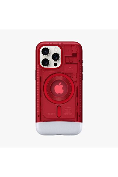Spigen iPhone 15 Pro Kılıf Classic C1 iMac G3 Design MagFit MagSafe özellikli Ruby - ACS06744