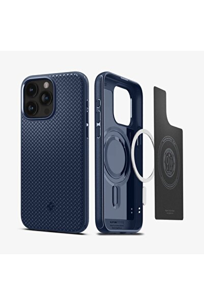Spigen iPhone 15 Pro Max Kılıf Mag Armor MagFit MagSafe özellikli Navy Blue - ACS06598