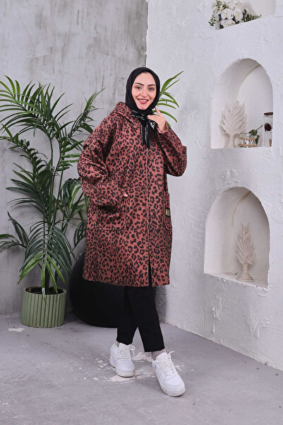 MİSS M.A.T FASHİON Leopard Pattern Go Out Cap Arma Detail