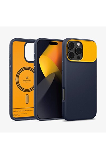 Spigen Caseology iPhone 16 Pro Max Kılıf Nano Pop Mag MagSafe özellikli Kickstand Blueberry Navy - ACS08056