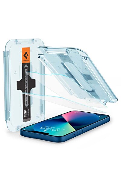 Spigen Protector de ecran din sticlă pentru iPhone 13 Mini Instalare ușoară G...