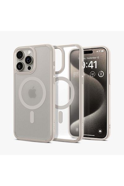 Spigen حافظة آيفون 15 برو، Ultra Hybrid Magfit (متوافقة مع MAGSAFE)