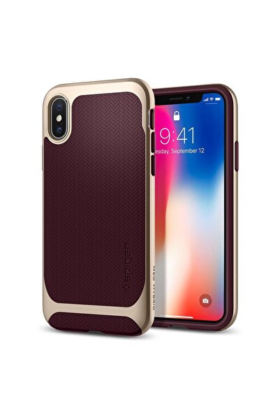Spigen iPhone X Kılıf Neo Hybrid Burgundy